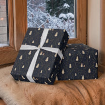 Eleganter Vintage-Schneemann in Navy und Creme