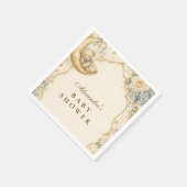 Eleganter Vintage-Teddybär Serviette (Ecke)