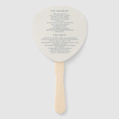 Eleganter Vintage Wedding Program Hand Fan Fächer (Rückseite)