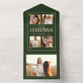 Eleganter Vintage-Weihnachtsstil 4-Foto All In One Einladung (Innen Boden)