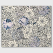 Eleganter Vintager Abstrakter Blumenhintergrund | Geschenkpapier (Flach)