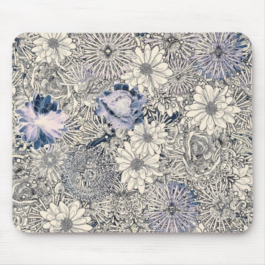 Eleganter Vintager Abstrakter Blumenhintergrund | Mousepad (Vorne)
