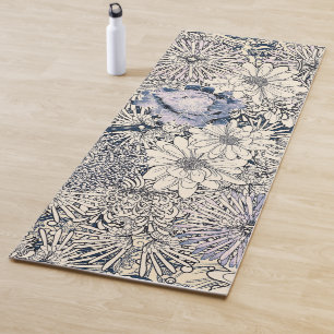 Eleganter Vintager Abstrakter Blumenhintergrund   Yogamatte