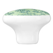 Eleganter Vintager Aquamariner Glitzer Blumenmuste Keramikknauf (Seitenansicht)