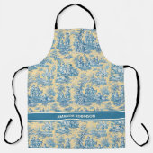 Eleganter Vintager, aquamariner Jouy Schürze (Vorderseite)