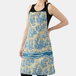 Eleganter Vintager, aquamariner Jouy Schürze