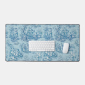 Eleganter Vintager aquamariner Toile de jouy Schreibtischunterlage (Tastatur & Maus)