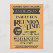 Eleganter Vintager Artfamilien-Wiedersehenentwurf Postkarte (Vorderseite)