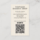 Eleganter Vintager Bäckereiladen Visitenkarte (Rückseite)
