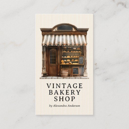 Eleganter Vintager Bäckereiladen Visitenkarte (Vorderseite)
