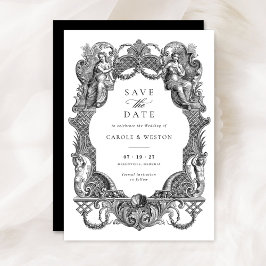 Eleganter Vintager Barockfloralhochzeittag Rett Einladung