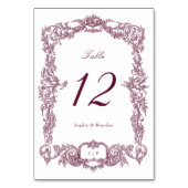 Eleganter Vintager Barockrahmen Burgund Tischnummer (Vorderseite)