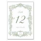 Eleganter Vintager Barockrahmen grün Tischnummer (Rückseite)