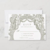 Eleganter Vintager Barockrahmen Hochzeit RSVP Einladung (Vorderseite)