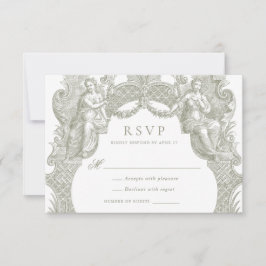 Eleganter Vintager Barockrahmen Hochzeit RSVP Einladung