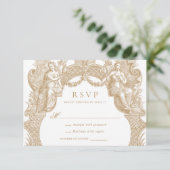 Eleganter Vintager Barockrahmen Hochzeit RSVP Einladung (Stehend Vorderseite)