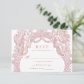 Eleganter Vintager Barockrahmen Hochzeit RSVP Einladung (Stehend Vorderseite)