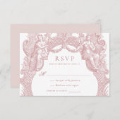 Eleganter Vintager Barockrahmen Hochzeit RSVP Einladung (Vorne/Hinten)