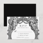 Eleganter Vintager Barockrahmen Hochzeit RSVP Einladung (Vorne/Hinten)