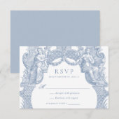 Eleganter Vintager Barockrahmen Hochzeit RSVP Einladung (Vorne/Hinten)