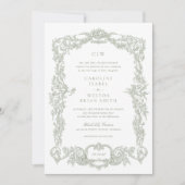 Eleganter Vintager Barockstil Einladung (Vorderseite)