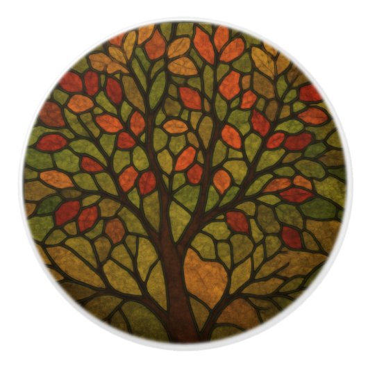 Eleganter Vintager Baum Keramikknauf (Vorderseite)