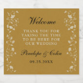 Eleganter Vintager Begrüßungskorb Schaumweinetikett (Einzelnes Label)