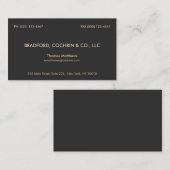 Eleganter Vintager Beruflicher Berater Black Visitenkarte (Vorne/Hinten)