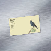 Eleganter Vintager Black Bird Gelb Magnetische Visitenkarte (Beispiel)