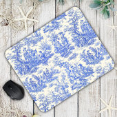 Eleganter Vintager Blauer Jouy Mousepad