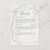Eleganter Vintager blauer Rahmen | Linen Wedding Begleitkarte (Vorderseite)