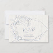 Eleganter Vintager blauer Rahmen | Linen Wedding RSVP Karte (Rückseite)