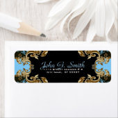 Eleganter Vintager Blauer und Schwarzer Blütenrahm (Insitu)