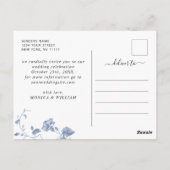 Eleganter Vintager Blue French Garden Postkarte (Rückseite)