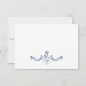 Eleganter Vintager Blue French Garden RSVP Karte (Rückseite)