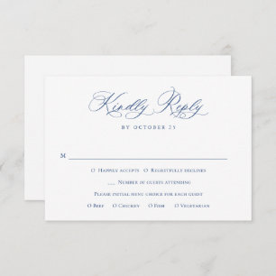 Eleganter Vintager Blue French Garden RSVP Karte