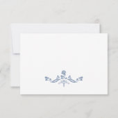 Eleganter Vintager Blue French Garden RSVP Karte (Rückseite)