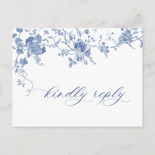 Eleganter Vintager Blue French Garden Wedding UAWG Postkarte