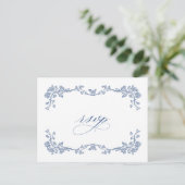 Eleganter Vintager Blue French Garden Wedding UAWG Postkarte (Stehend Vorderseite)