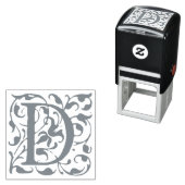 Eleganter Vintager Blüh Letter D Monogramm Permastempel (Beispiel)