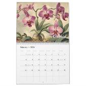 Eleganter Vintager Blume Naturkalender Kalender (Feb 2026)