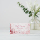 Eleganter Vintager Blume Shop in Rosa Visitenkarte (Stehend Vorderseite)