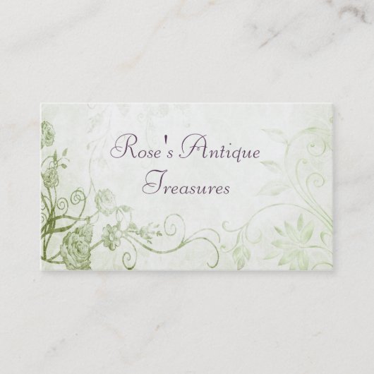 Eleganter Vintager Blume Shop Visitenkarte (Vorderseite)