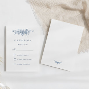 Eleganter Vintager Blumenblauer Hochzeitstag RSVP Karte