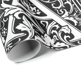 Eleganter Vintager Blumenbrief A Monogramm Geschenkpapier