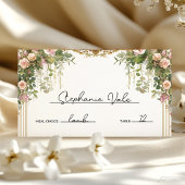 Eleganter Vintager Blumengarten Hochzeit Platzkarte