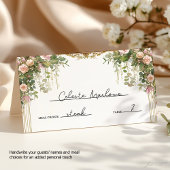 Eleganter Vintager Blumengarten Hochzeit Platzkarte