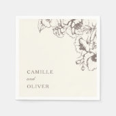 Eleganter Vintager Blumengarten Serviette (Vorderseite)