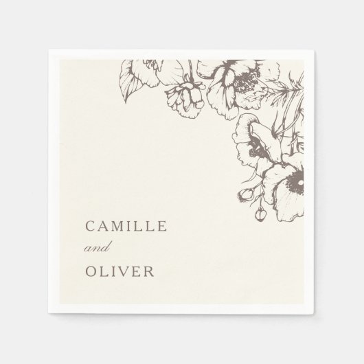 Eleganter Vintager Blumengarten Serviette (Vorderseite)