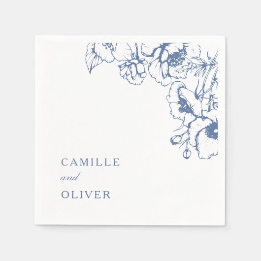 Eleganter Vintager Blumengarten Serviette (Vorderseite)